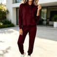 thumbnail image 3 of HAiming Womens Sweatsuits Sets 2 Piece Outfits Long Sleeve Hooded Sweatshirts Sweatpants Workout Clothes with Pockets, 3 of 7