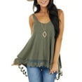 thumbnail image 2 of Timegard Womens Tank Top Scoop Neck Lace Ruffle Bottom Loose Comfy Casual Tunic Top Summer Fashion, 2 of 9