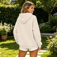 thumbnail image 3 of Women's Pullover Hoodie, Solid Long Sleeve Sweatshirt with Drawstring Hood and Kangaroo Pocket, 3 of 4