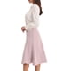thumbnail image 4 of Falda midi de oficina de cintura alta con cola de pez para mujer, longitud debajo de la rodilla, 2XL, rosa, 4 of 5