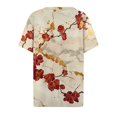 thumbnail image 4 of NAMTYQX Basic Tees for Women Baggy Soft Comfort Plus Size V Neck Short Sleeve Trendy Casual Red Size L, 4 of 5