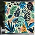 thumbnail image 3 of Ambesonne Colorful Shower Curtain, Modern Scandi Exotic Leafy, 69"Wx75"L, Mint Green Sea Blue Beige, 3 of 4