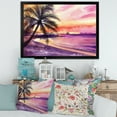 thumbnail image 3 of Designart 'Purple and Pink Palm Beach Sunset' Nautical & Coastal Framed Art Print, 3 of 4