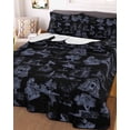 thumbnail image 3 of Quilts Queen Size Bedding Set, Farmhouse Country Lightweight Quilted Comforter, Vintage Black French Garden Horse Swan Soft Reversible Bedspread Coverlet with Pillow Covers for All Season, 90" x 96", 3 of 7