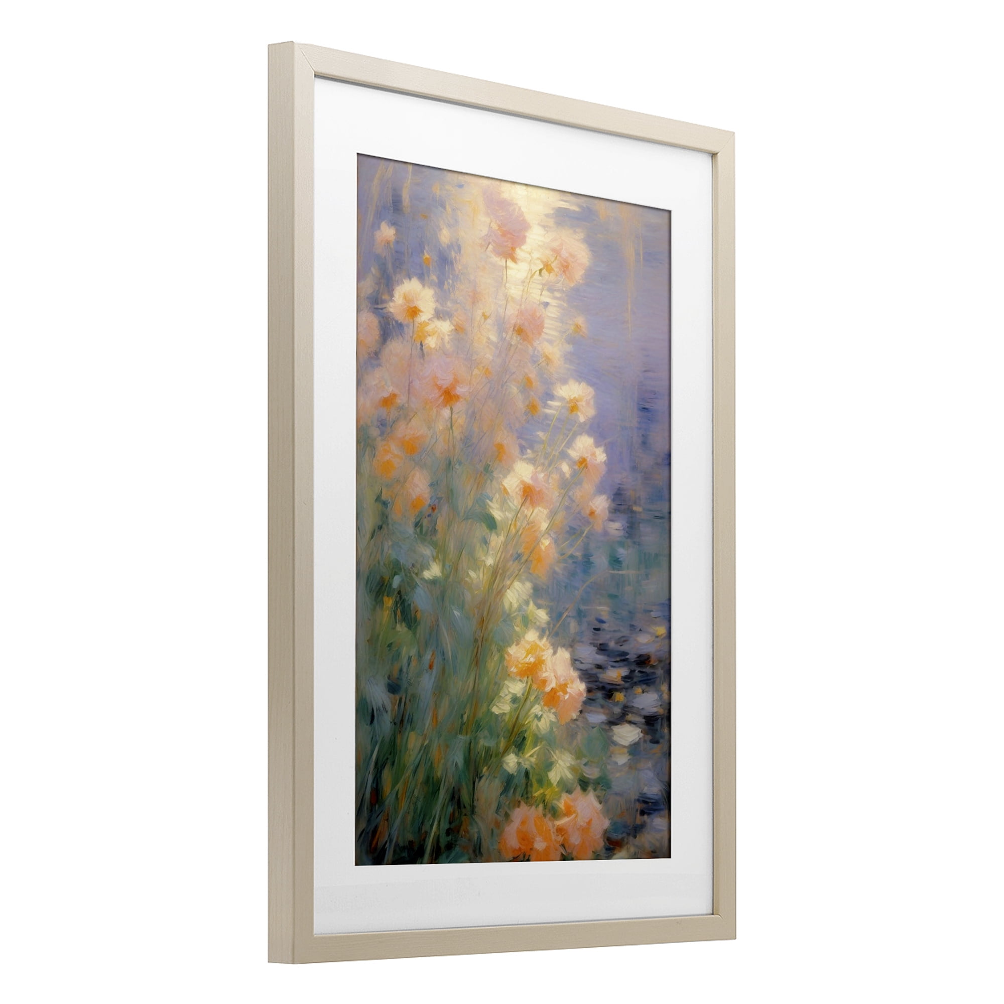 Stupell Industries Sunlit Pastel Blossoms Impression Birch Framed Print Under Glass, design by Angie Hawke