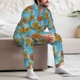 thumbnail image 7 of Honeii Sunflowers Pattern Mens Pajamas Set,2pcs Men's Lounge Long Sleeve Sleep Shirt and Pajama Bottoms Sleepwear Set,Mens Pjs Sets-Large, 7 of 7