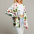 thumbnail image 6 of Women's Fashion Long Sleeve Christmas Print V-Neck Button Loose Cardigan Top, Knit Sweater for Casual Outfits and Comfort,Light Green,M, 6 of 7