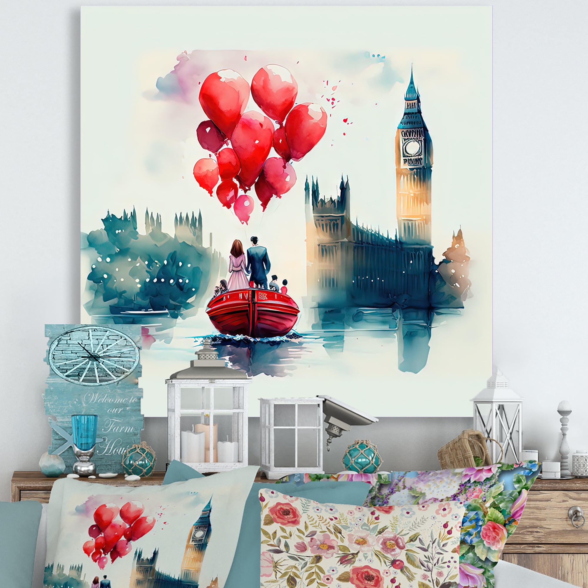 Designart Loving Couple Spending Time Outdoors IV Canvas Wall Art