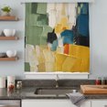 thumbnail image 6 of Green Orange Blue Sheer Curtains 84 Inches Long, Abstract Vintage Oil Painting Modern Art Light Filering Curtains, Breathable Simi Curtain Privacy Drapes for Living Room Bedroom Window Treatment, 6 of 9