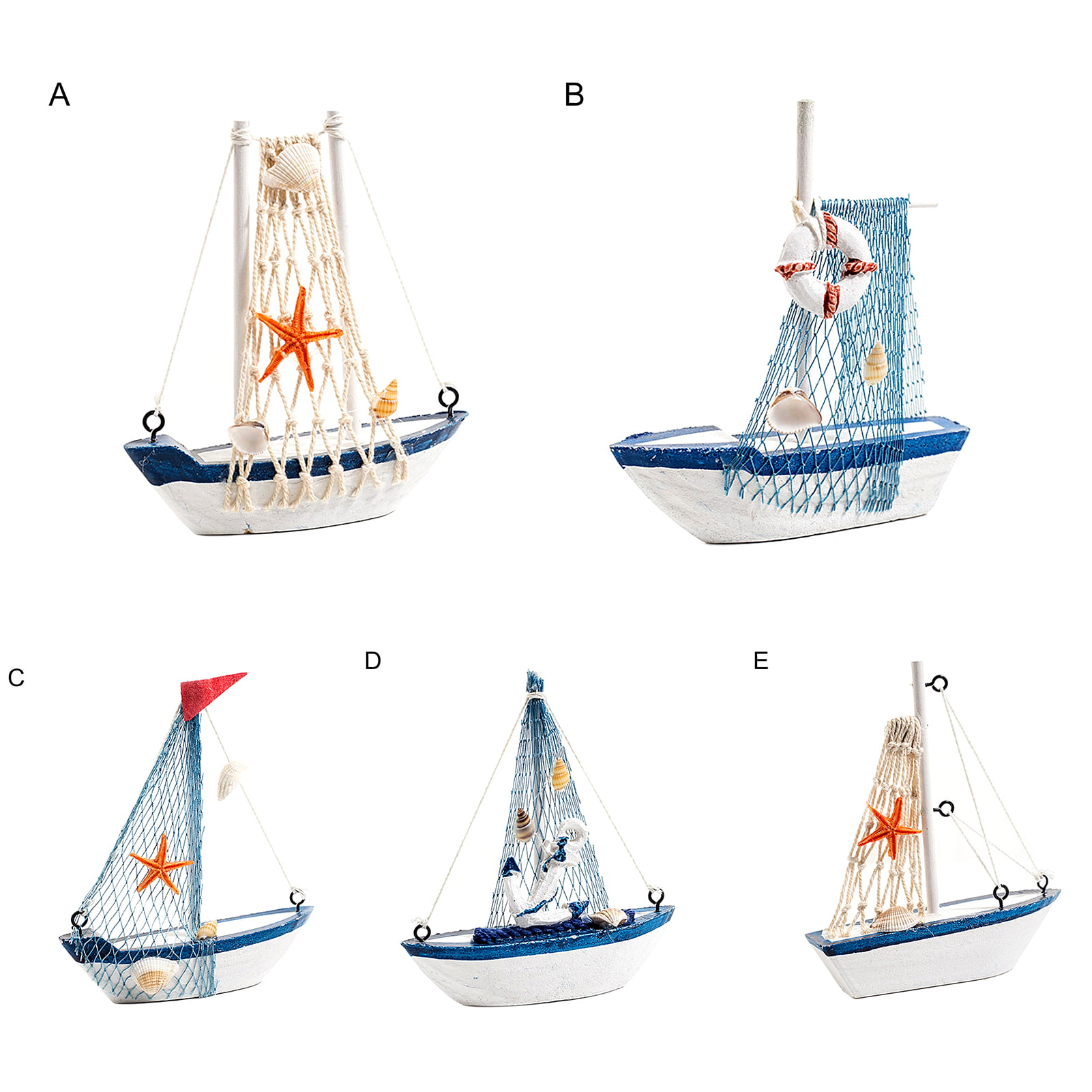3PCS Wood Model Miniature Sailing Boat Ship Sailer Yacht Nautical decor SET 