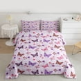 thumbnail image 2 of Homewish Boho Butterfly Bedding Comforter Set,Rustic Flower Twin Comforter Sets,Pink Purple Bedding Set For Girls Kids,Luxury Bedroom Decor Reversible,2-Piece, 2 of 8