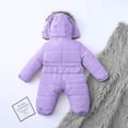 thumbnail image 5 of LFEOOST Outerwear Romper Coat Warm Infant Baby Jacket Snowsuit Girls Hooded Jumpsuit Girls Snow for Kids 3M-24M Purple 60, 5 of 9