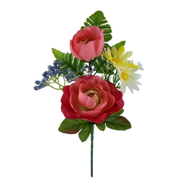 Mainstays 11.5 inches Indoor Artificial Ranunculus Mix Pick, Fuchsia Color.
