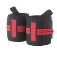 thumbnail image 1 of Un par de muñecas protectoras transpirables, ajustables y cómodas apoyan el levantamiento de pesas deportivas y el Fitness negro y rojo., 1 of 10