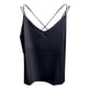 thumbnail image 3 of Camiseta de seda satinada para mujer: cuello en V, tirantes finos, blusa sin espalda, poliéster, para ropa informal y de dormir, 3 of 6