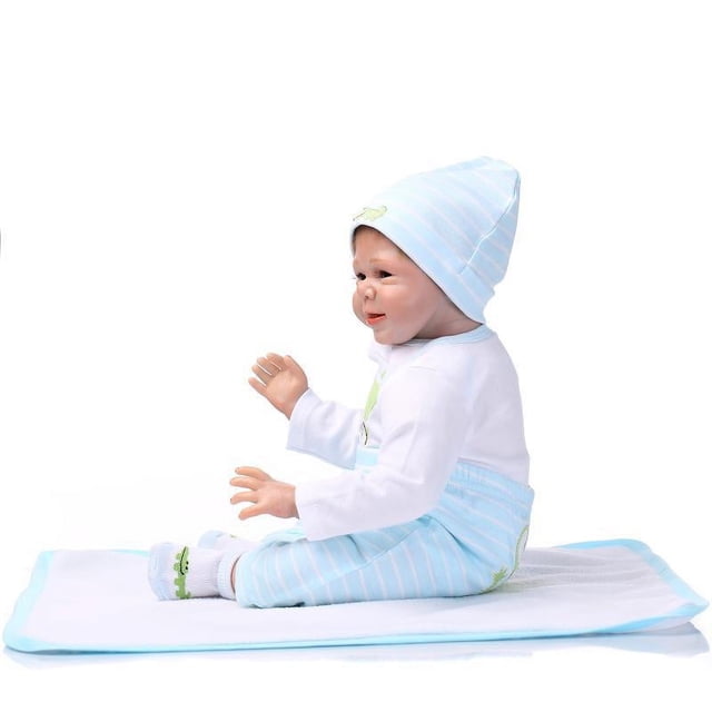 Muñeca de bebé de simulación de silicona suave de 55 ropa rosa para de cumpleaños de niños