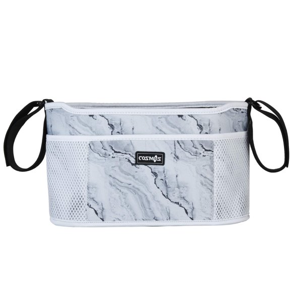 CM Organizador de cochecito, bolsa de pañales, paquete de accesorios para cochecito con portabebidas y bolsillos con cremallera para cochecito de bebé, carrito de compras. Se adapta a todos los cochec