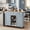 Blue, variant on Homy Casa 53" Farmhouse Kitchen Island Cart with Drop Leaf, Drawers, Adjustable Shelves and Wheels, White