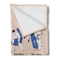thumbnail image 2 of Jiu Jitsu Soft Flannel Fleece Blanket, Martial Arts Defense Techniques Sport Practice Theme Aikido Karate Judo, Cozy Plush for Indoor and Outdoor Use, 70" x 90", Blush Blue and Black, by Ambesonne, 2 of 5