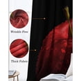 thumbnail image 3 of Red Fruit Kitchen Curtains Modern Minimalist Decor Black Background Cafe Short Curtains for Bathroom Blackout Window Curtain Grommet Small Window Treatment Drapes for Bedroom Living Room 52"x45"x2, 3 of 9