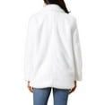 thumbnail image 3 of INSPIRE CHIC Women's Faux Fur Coat Fashion Winter Open Front Jacket Notch Lapel Long Sleeve Fluffy One Button Coat XL White, 3 of 6