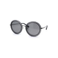thumbnail image 2 of Womens Round Polarized Double Rim Circle Lens Sunglasses Silver Slate Black, 2 of 4