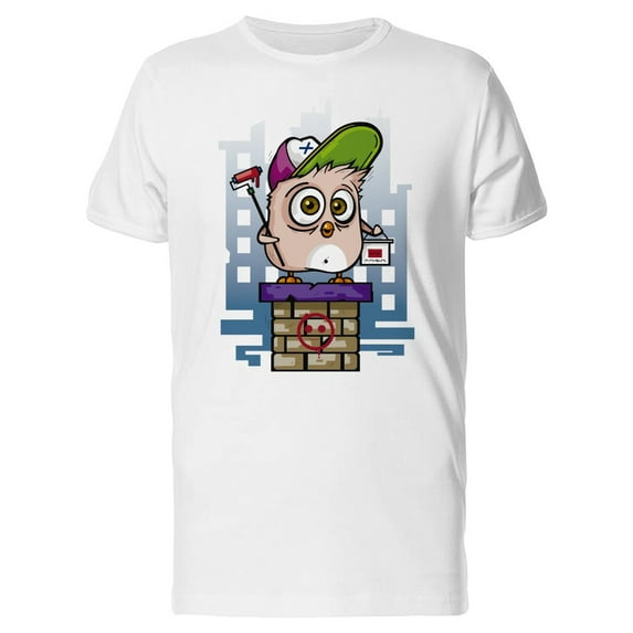 Bird Drawing Street Art Tee Men's -Image by Shutterstock