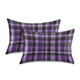 thumbnail image 2 of Haosy Satin Pillowcase for Hair and Skin Standard Cooling Silk Pillow Case with Envelope Closure Purple Scottish Tartan 20"x30", 2 of 9