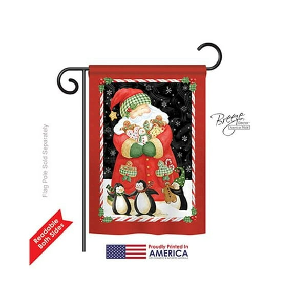 Breeze Decor 64105 Christmas Santa & Cookies 2-Sided Impression Garden Flag - 13 x 18.5 in.