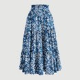 thumbnail image 3 of Women's Floral Tiered Ruffle Maxi Skirts Boho A Line Flared High Waist Vintage Flowy Long Skirt with Drawstring, 3 of 5