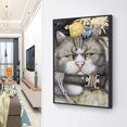 thumbnail image 1 of Cuadros Decorativos Lindo gato sable 5D DIY taladro redondo completo diamante pintura lienzo decoración manualidades Likrtyny embutido en tela, 1 of 9