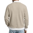 thumbnail image 6 of Men's Waffle Knit Pullover, Fake Two Piece V Neck Long Sleeve, Relax Fit, Daily Commute Casual Shirt For Male, 6 of 8