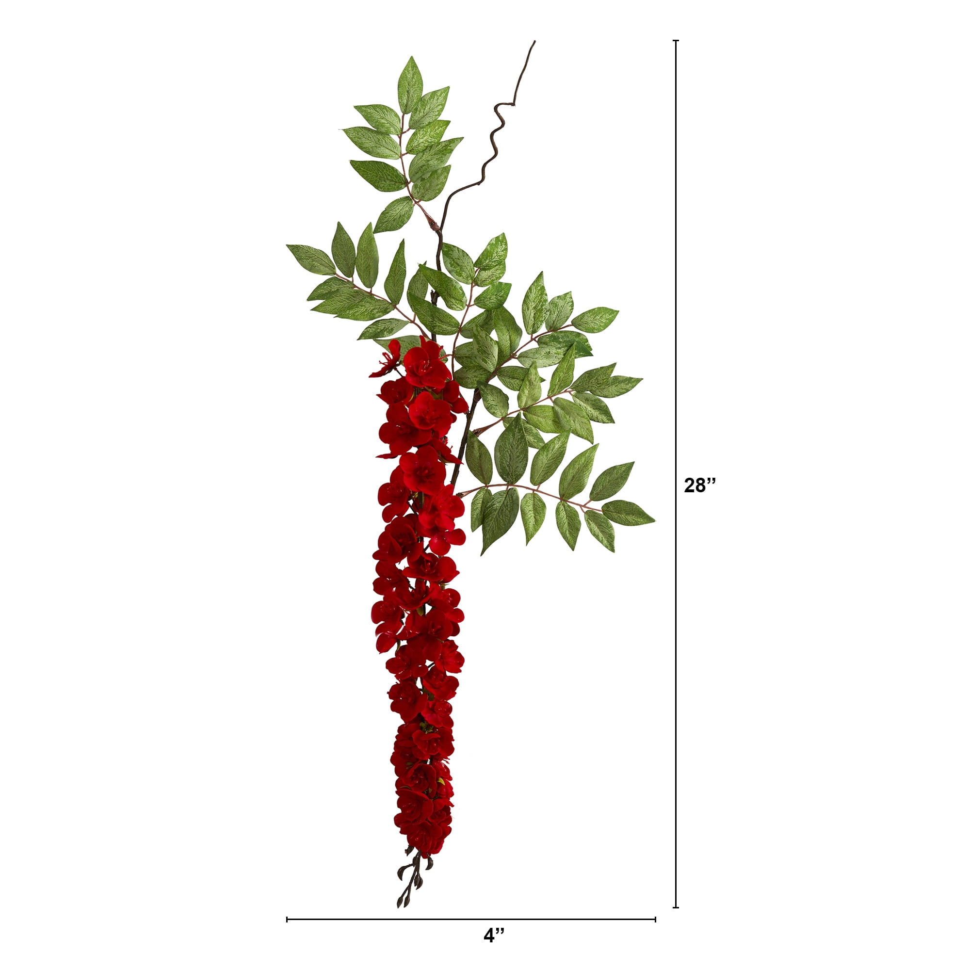 Nearly Natural 28in. Wisteria Artificial Flower (Set of 8), Red