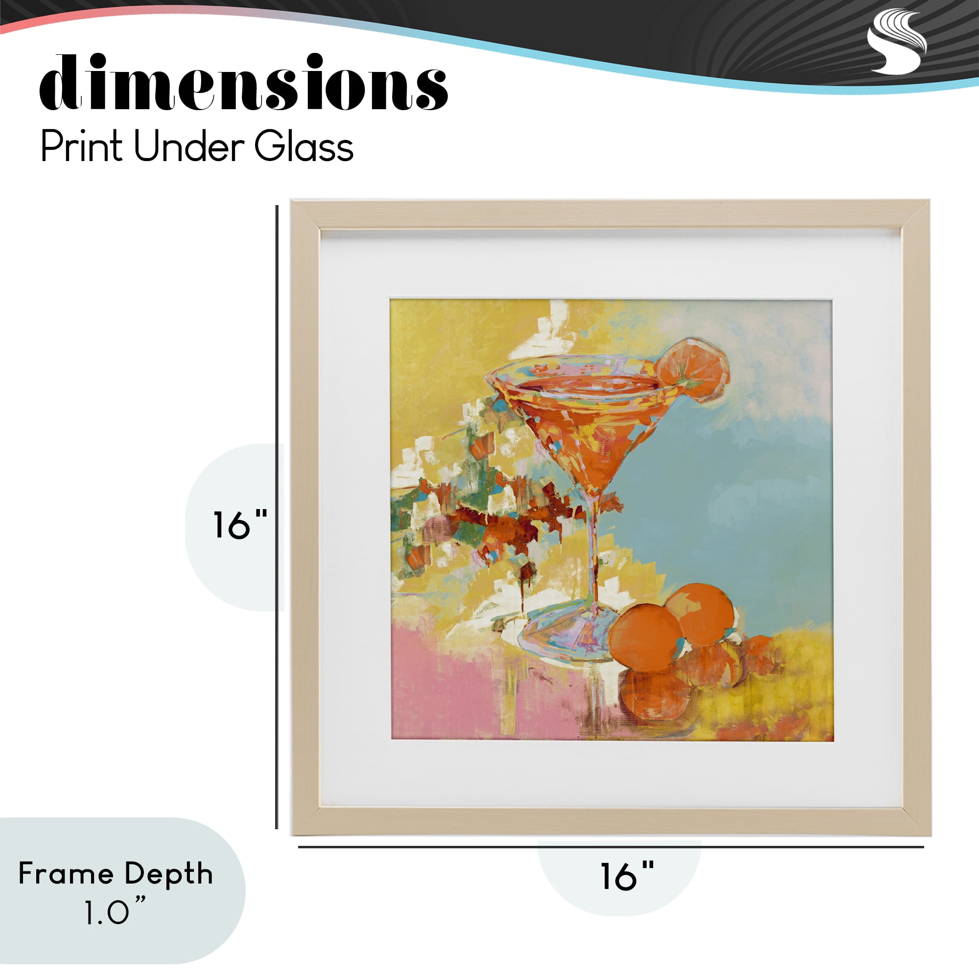 Stupell Industries Summer Citrus Martini Birch Framed Print Under Glass, design by Jane Slivka