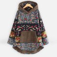 thumbnail image 2 of Veste pour Femmes Imprimé Floral Patchwork Manches Longues avec Capuche et Poches Grande Taille Confortable, 2 of 8