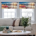 thumbnail image 4 of LALILO Kitchen Curtain Valance Fantastic Mountain Lake Rod Pocket Window Curtain 52"x 18" Set of 2, 4 of 5