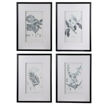 A&B Home Set of 4 20x28 inch Botanical Black And White Faux Pencil Art