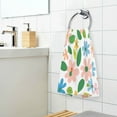 thumbnail image 3 of Yayeee 2 Pack Hand Towels for Bathroom 100% Cotton 16" x 28" Soft Absorbent Kitchen Towel, Retro Blue Floral, 3 of 7