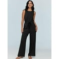 thumbnail image 2 of Womens Jumpsuits Fall Outfits 2023 New Casual Fashion Clothes Sleeveless Wide Leg Long Pants Romper, 2 of 6