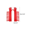 thumbnail image 2 of Women's Long Satin Finger Gloves with Tassels Arm Warmer Elbow Length Sleeves for Female Halloween Opera Dance Wedding Party Red, 2 of 6