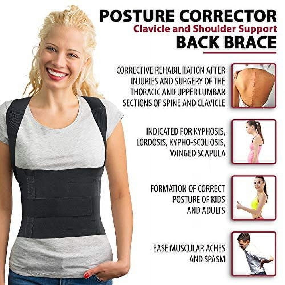 ORTONYX Comfort Posture Corrector Clavicle and Shoulder Support Back Brace, Fully Adjustable for Men and Women/656A-X-Small