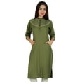 thumbnail image 1 of Bimba Kurta Kurti pour Femmes Manches 3/4 avec Poches Tunique Décontractée Blouse Indienne, 1 of 8