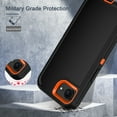 thumbnail image 5 of I-HONVA For iPhone 16e Case,[with 2 Pack Screen Protector] 3-Layer Military Grade Drop Anti-Slip Bumper Rugged Shockproof Dustproof Protection 6.1 inch Phone Case for Apple iPhone 16e,Black/Orange, 5 of 7
