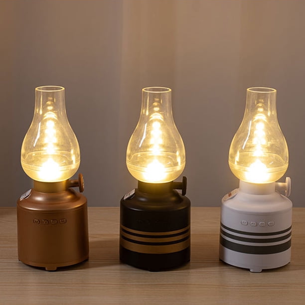 Altavoz Bluetooth con Música Relajante para Dormir | Lámpara de Queroseno Multifuncional para Crear Ambiente Relajante | Plástico Negro 21X8,5X8,5 Cm | Diseño Vintage | Control de Atenuación Continuo
