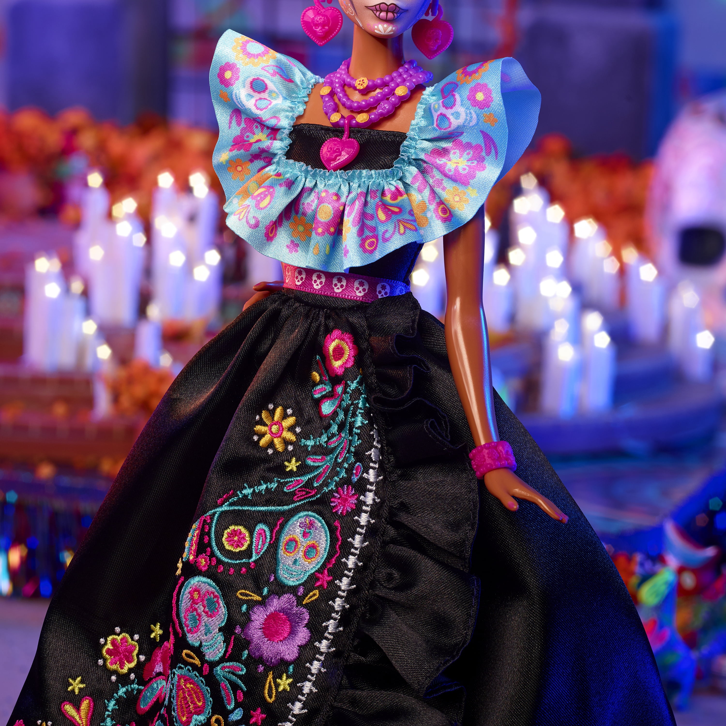 Barbie Signature Dia De Muertos 2024 Collectible Doll in Ruffled Black Gown