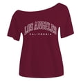 thumbnail image 4 of Girl's Off The Shoulder Shirt Top Los Angeles Graphic T-Shirt Short Sleeve T shirts Tee, 4 of 5