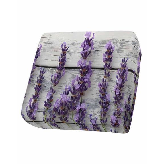 Spring Purple Floral Sofa Couch Cushion Covers Washable, Removable Stretchable Sectional Couch Covers, Botanical Lavender Flower Wood Grain Slipcovers for L & T Shape Sofa Protector S Size 1 pc