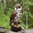 thumbnail image 4 of Statue en Résine Hibou Oiseau Jardin Sculpture Figurine pour Cour Extérieure (Gris), 4 of 10