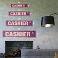 thumbnail image 2 of CASHIER Vintage Plastic Street Sign checkout store job cash register | Indoor/Outdoor |  36" Wide, 2 of 4