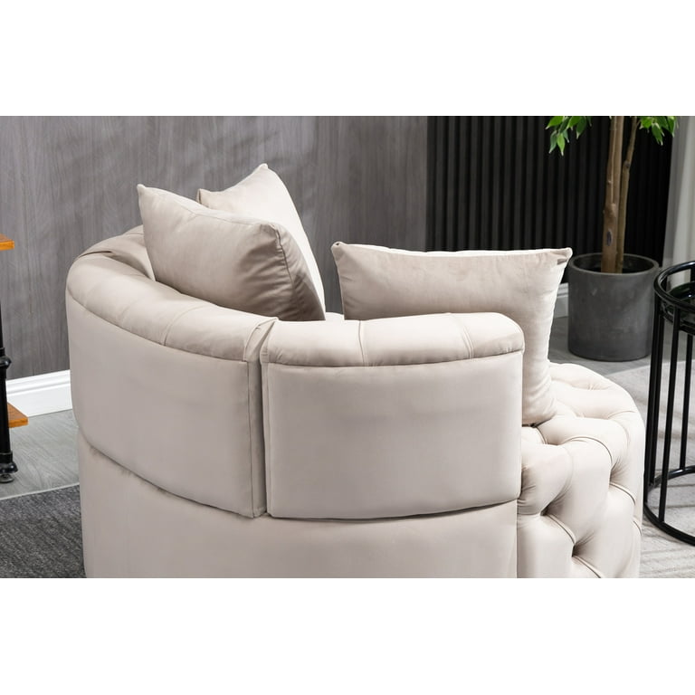 Magic Home 51 in. Swivel Accent Barrel Sofa Linen Fabric Lounge